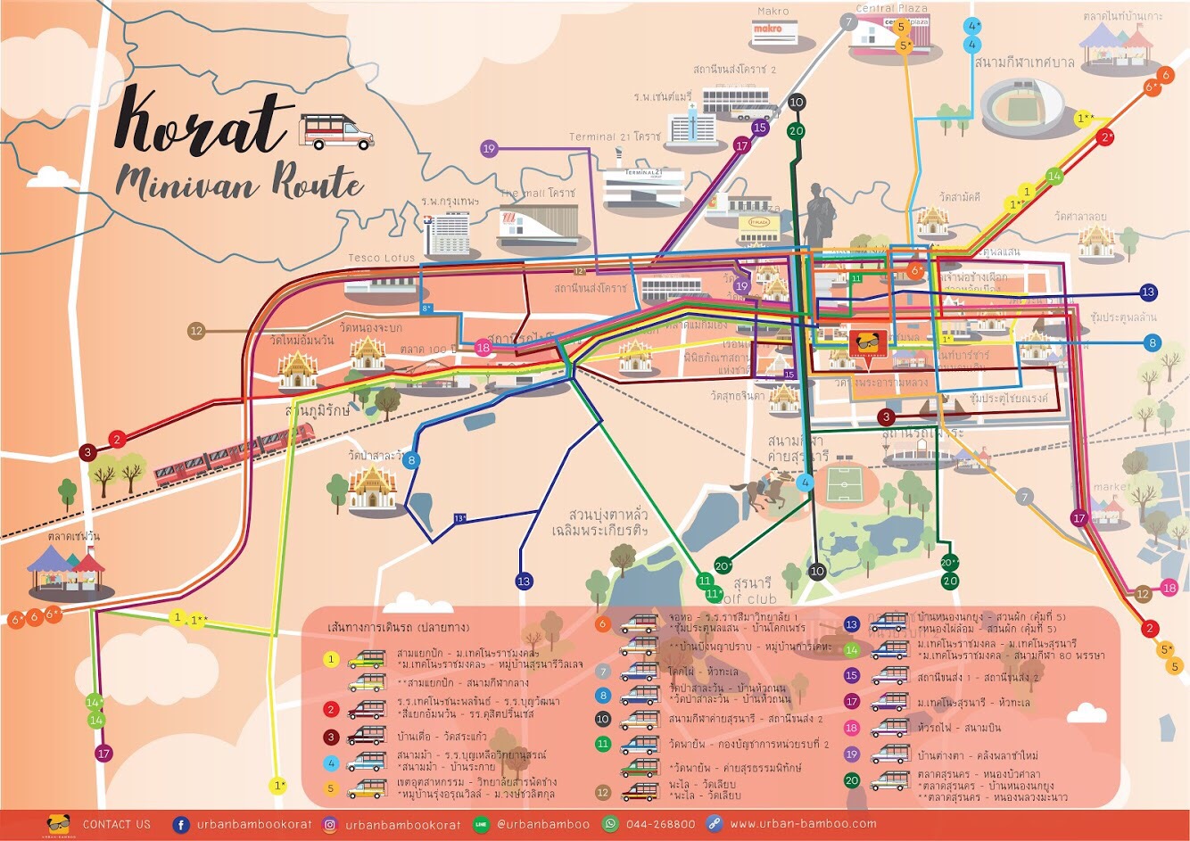 minivan route korat map